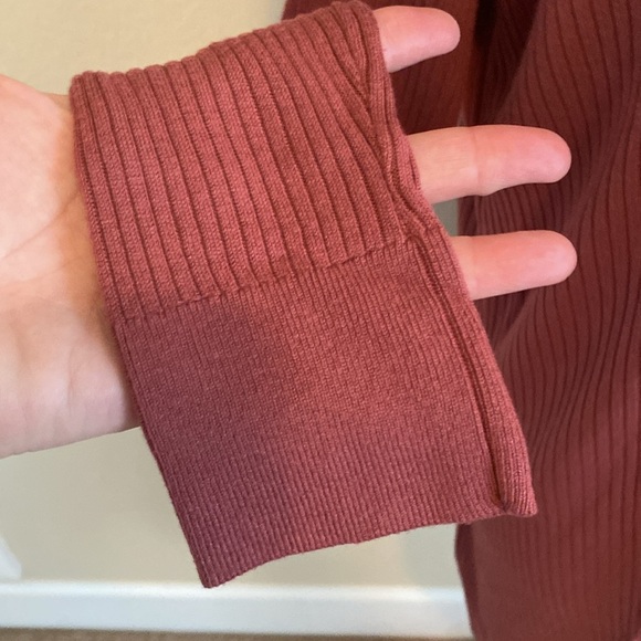 LOFT Ribbed Open Front Cardigan. Size M. Rose colored. Long sleeve. - Picture 6 of 13
